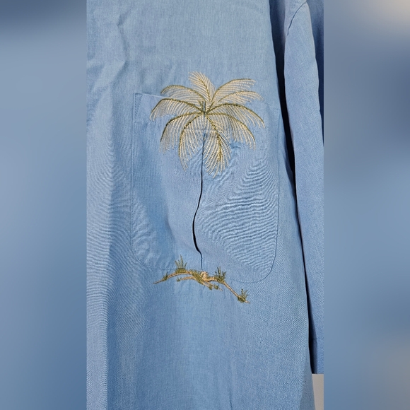 Bamboo Cay Mens Single Palm embroidered Hawaiian‎ Shirt size xl - Picture 3 of 7